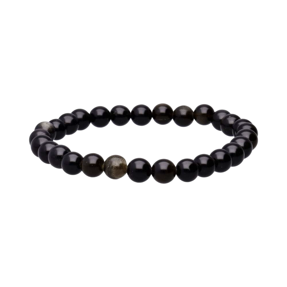 Pulsera Obsidiana Dorada Bola