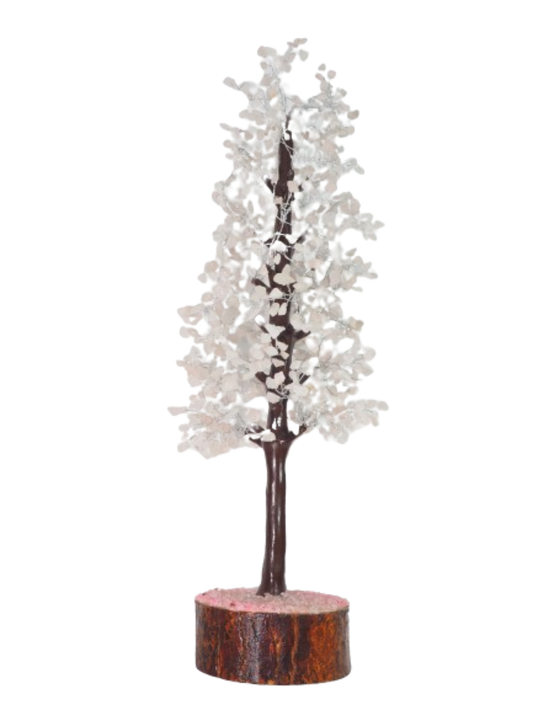 Bonsái Cuarzo Rosa Base Madera